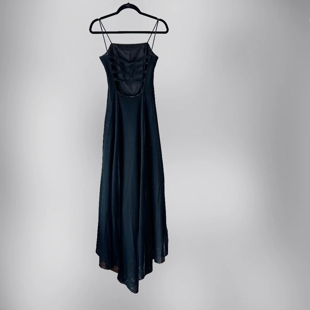 Jump Navy Blue Formal Dress Rhinestones at‎ top Shimmery Starry Night 7/8 Prom